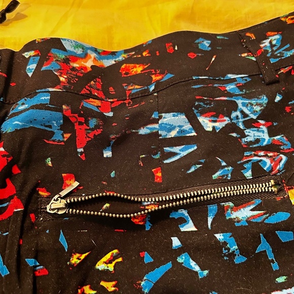 NEW PHOTOS! PANTS, BLACK MULTICOLOUR, SIZE 5, VISCOSE SOFT FABRIC, FRONT FLY, - Picture 11 of 16